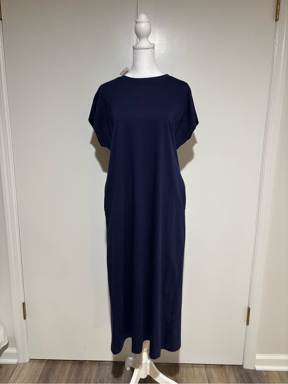 Uniqlo 100% cotton French sleeve dress ||L size|| Navy